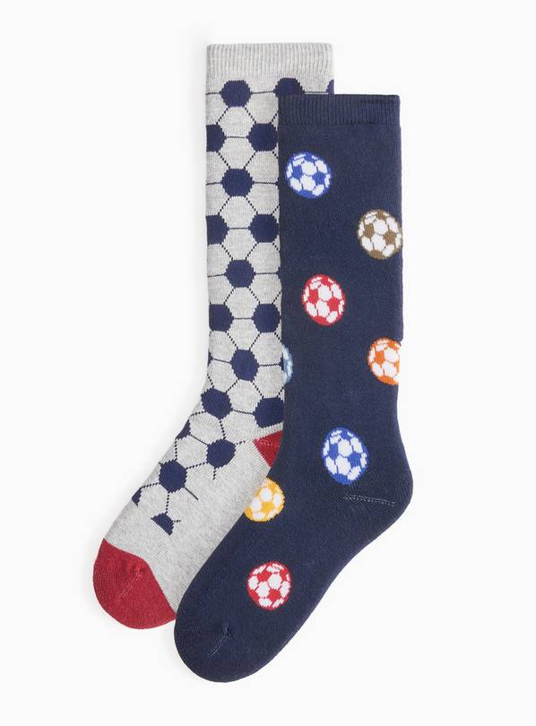 Navy & Grey Football Welly socks 4-6.5